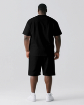 Real Strength Is Never Giving Up Men's Big and Tall Lettering Stripes Short Sleeve T-shirt 2-Piece Set